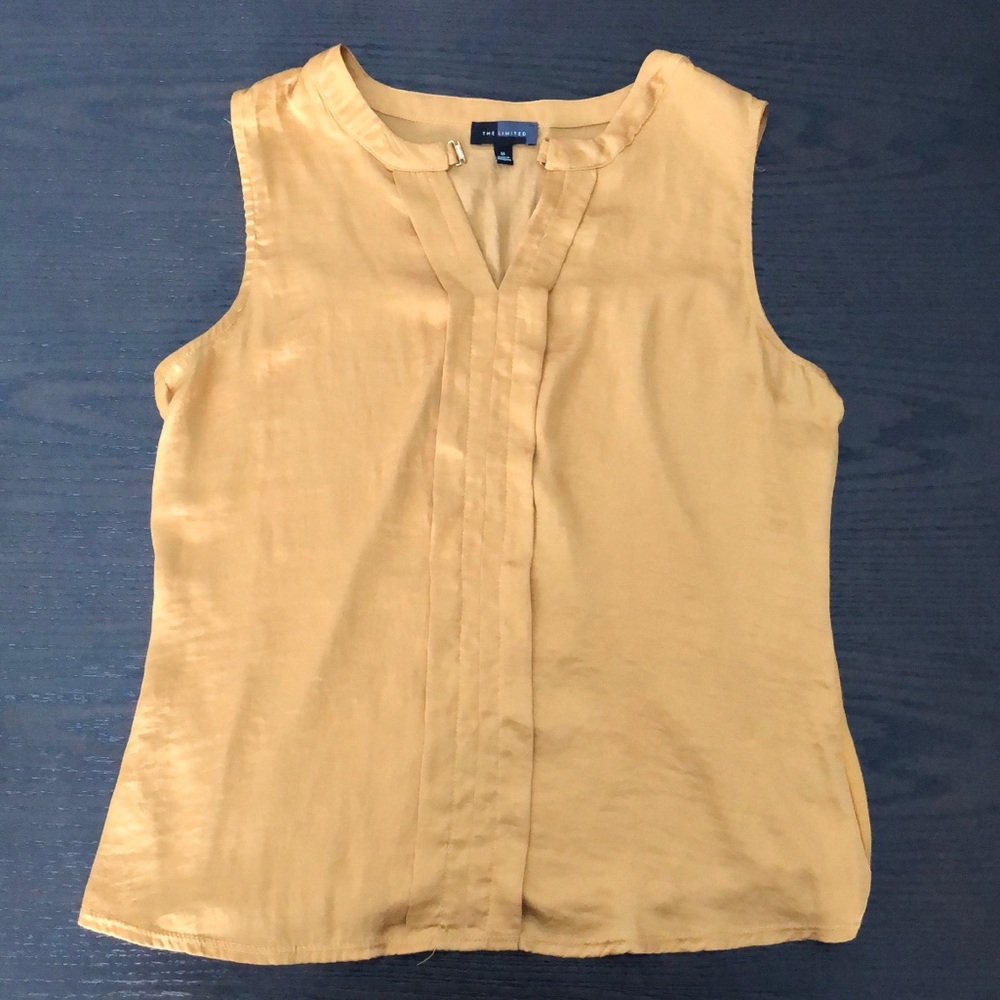 Gold sleeveless blouse from The Limited